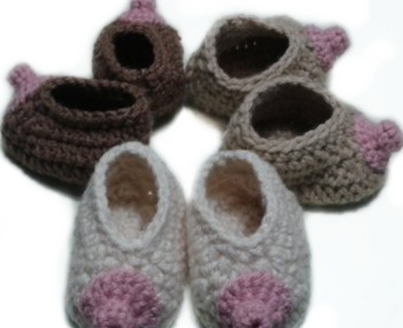 Handmade Crocheted Baby Boob Nursing Booties-Fair Skin Only Available - Picture 1 of 4